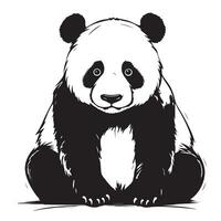 panda tecknad serie hand dragen skiss vektor illustration, vild djur