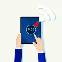 Vektor von ein 5g Netzwerk System und modern schnell Geschwindigkeit kabellos Technologie Konzept