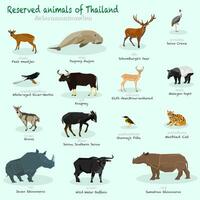 reserviert Tiere von Thailand Vektor Illustration