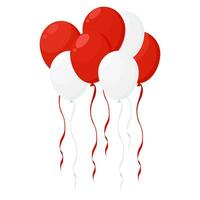 rot-Weiss Luftballons und isoliert Hintergrund vektor