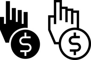 betala per klick ikon, pengar marknadsföring tecken symbol, glyf och linje stil. vektor illustration