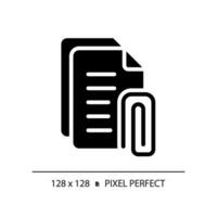 2d Pixel perfekt Glyphe Stil Anhang Symbol, isoliert Vektor, Silhouette dokumentieren Illustration vektor