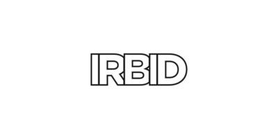 irbid im das Jordan Emblem. das Design Eigenschaften ein geometrisch Stil, Vektor Illustration mit Fett gedruckt Typografie im ein modern Schriftart. das Grafik Slogan Beschriftung.