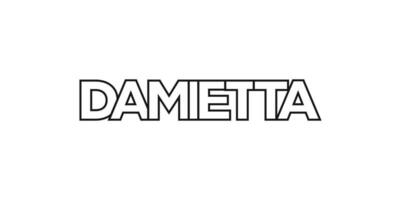 damiette im das Ägypten Emblem. das Design Eigenschaften ein geometrisch Stil, Vektor Illustration mit Fett gedruckt Typografie im ein modern Schriftart. das Grafik Slogan Beschriftung.