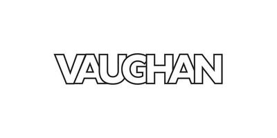 vaughan i de kanada emblem. de design funktioner en geometrisk stil, vektor illustration med djärv typografi i en modern font. de grafisk slogan text.