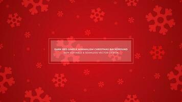 einfach Minimalismus dunkel rot Weihnachten Hintergrund mit fallen süß Schneeflocken Vektor Design