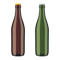 Bier Flaschen isoliert auf Weiß Hintergrund. Vektor Illustration