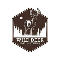 wild Hirsch Emblem Logo Design vektor