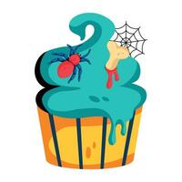 trendiger Halloween-Cupcake vektor