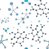 sömlös mönster, kemi, kemisk formler. apotek dag. vetenskap, laboratorium vektor