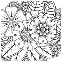 Mehndi Blume dekorative Ornament im ethnischen orientalischen Stil, Doodle Ornament, Umriss Hand zeichnen. Malbuchseite. vektor