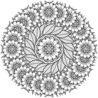 kreisförmiges Muster in Form von Mandala mit Blume für Henna, Mehndi, Tätowierung, Dekoration. vektor