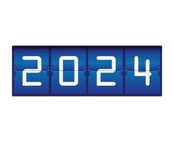 2024 Lycklig ny år abstrakt disken blå och vit grafisk design vektor logotyp symbol illustration