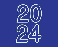 2024 glücklich Neu Jahr abstrakt Weiß Grafik Design Vektor Logo Symbol Illustration mit lila Hintergrund