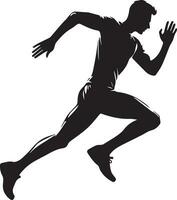 Mann Lauf Pose Vektor Silhouette Illustration 4