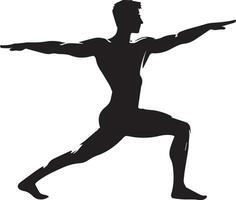 Yoga Krieger Pose Vektor Silhouette Illustration 12