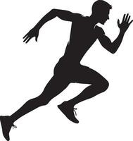 Mann Lauf Pose Vektor Silhouette Illustration 9