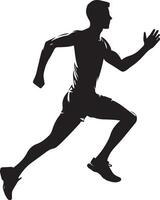 Mann Lauf Pose Vektor Silhouette Illustration 8