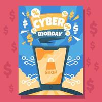 lustiges Cyber Monday-Verkaufskonzept vektor