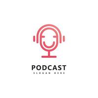 Podcast-Logo-Symbol-Design-Vektor-Vorlage Mikrofonsymbole vektor