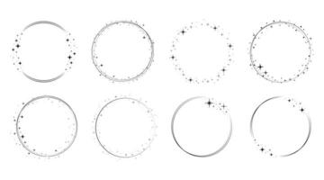 Sternkreis-Rahmenset. Kranz rund vektor