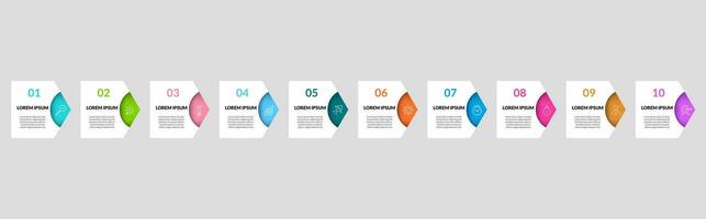 Vektor Infografik Design Geschäft Vorlage mit Symbole und 10 Optionen oder Schritte.