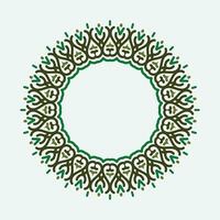 cirkel ram detalj design med grön Färg vektor