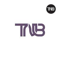 brev tnb monogram logotyp design vektor