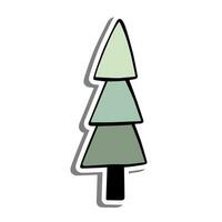 Weihnachtsbaum auf weißer Silhouette und grauem Schatten. vektorillustration für dekoration oder irgendein design. vektor