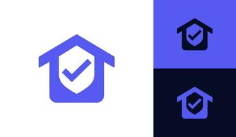 Zuhause Versicherung Logo mit Checkliste Symbol vektor