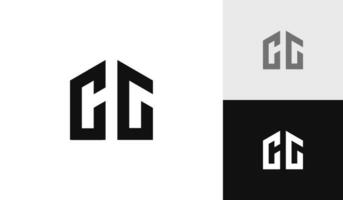 Brief cg mit Haus gestalten Logo Design vektor