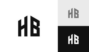 Brief hb Initiale mit Haus gestalten Logo Design vektor