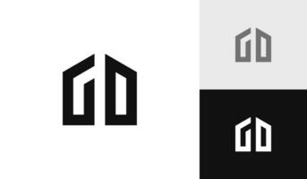 Brief gd Initiale mit Haus gestalten Logo Design vektor