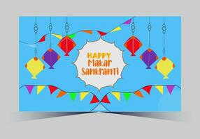 Vektor indisch Makar Sankranti Festival und Netz Banner Vorlage