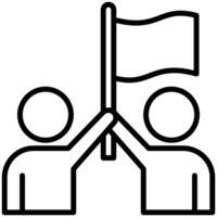 Mannschaft Leistung Symbol Linie Vektor Illustration