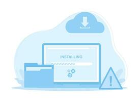 Installieren Wolke Datenbank zum Daten Sicherheit Konzept eben Illustration vektor