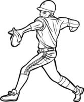baseboll spelare spelar kasta boll verkan vektor