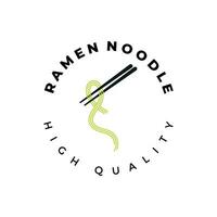 Ramen Nudel Emblem Logo Jahrgang Vektor Illustration Design, Symbol , Symbol, traditionell Essen