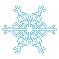 Winter Blau flauschige Schneeflocke dünn gestreichelt Symbol vektor