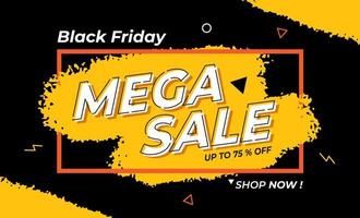 Super Sale Banner, Black Friday Sale Banner, Mega Sale Banner Vorlage vektor