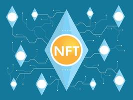 nicht fungibles Token, alternatives Logo und Illustration vektor