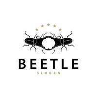skalbagge logotyp design enkel silhuett insekt djur- illustration mall vektor