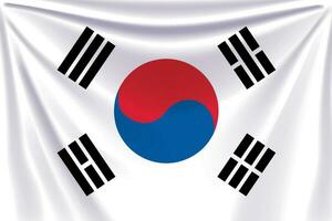 tillbaka flagga söder korea vektor