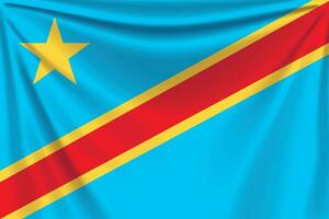 tillbaka flagga demokratisk republik kongo vektor