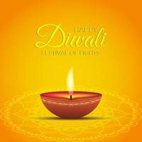 vacker glad diwali festival firande bakgrundsdesign vektor