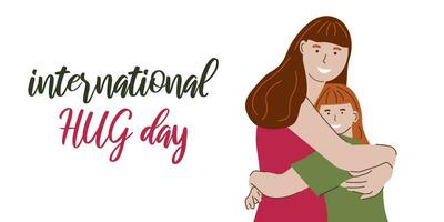 International Umarmung Tag Illustration mit zwei Menschen vektor