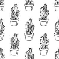 nahtlos Muster mit Kaktus Gekritzel zum dekorativ drucken, Verpackung Papier, Gruß Karten und Stoff vektor