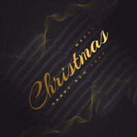 Frohe Weihnachten und ein glückliches neues Jahr Banner oder Poster. elegante Weihnachtsgrußkarte in Schwarz und Gold vektor