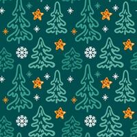 jul träd på de grön bakgrund. sömlös mönster. vektor. vektor