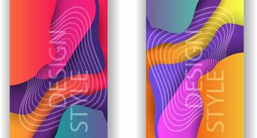 Layout zum Flyer, Party Poster oder Broschüre mit Farbe Vibration Wellen. Vorlage zum das Design von modern Abdeckungen mit ein Hintergrund von ein abstrakt Farbe Gradient. eps10 Vektor Illustration.